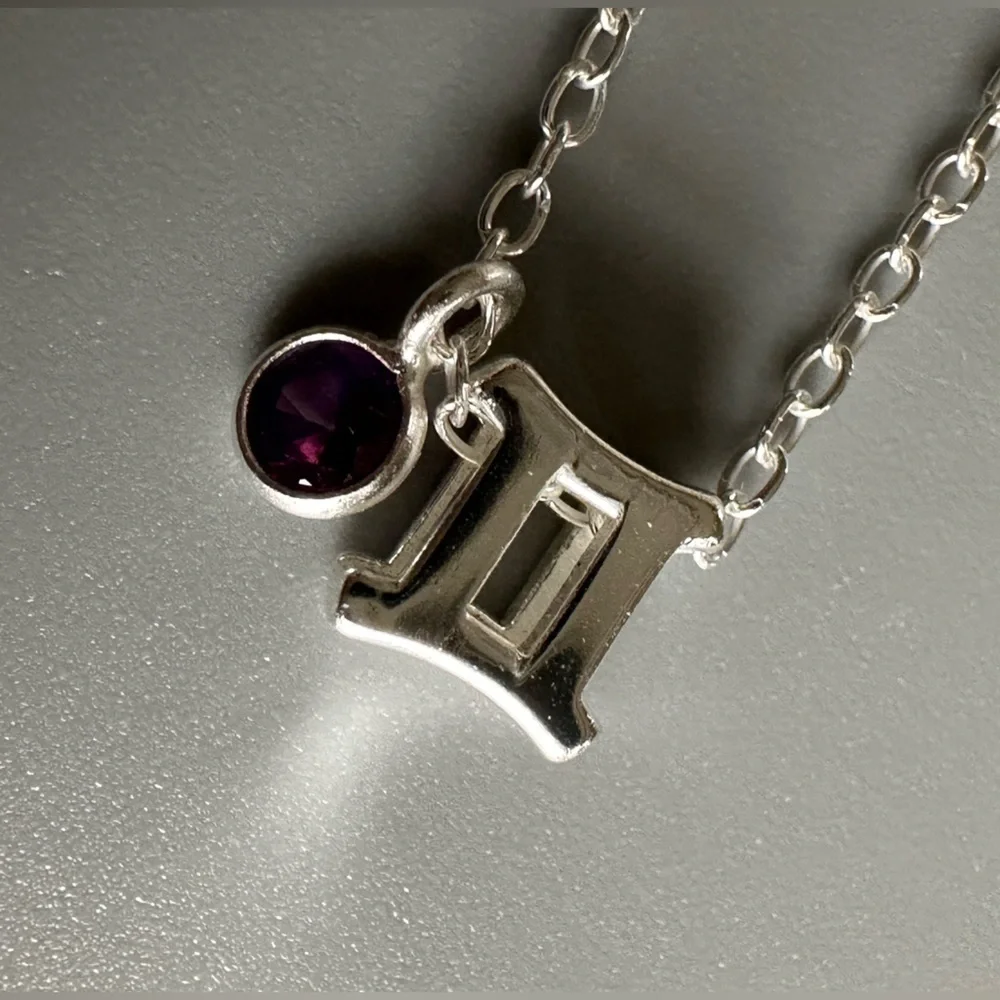 Sterling Silver Alexandrite Gemini Necklace